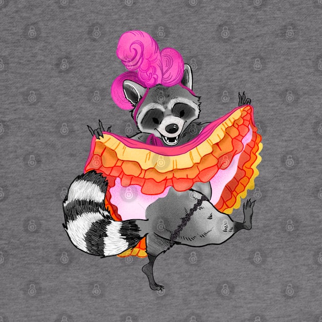 Roosevelt Raccoon is a Can Can Dancer! by Jillian Kaye Art